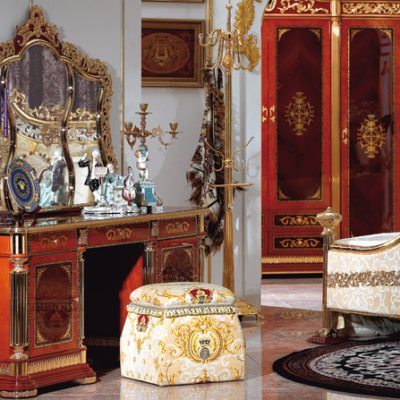 Toaletka z taboretem i lustrem GF-B-02-V